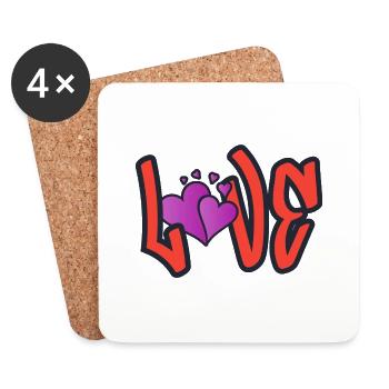 SGN 07 22 2022 1658476405841Love - Untersetzer (4er-Set) - Weiß - Vorne