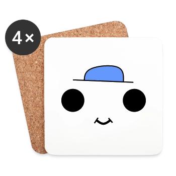 Cute face with a blue hat - Untersetzer (4er-Set) - Weiß - Vorne