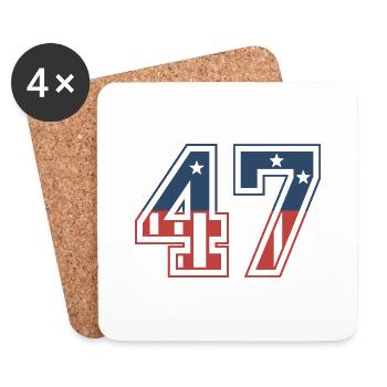 Numéro 47 États-Unis - Dessous de verre (lot de 4) - blanc - Devant