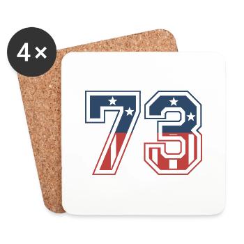 Numéro 73 États-Unis - Dessous de verre (lot de 4) - blanc - Devant