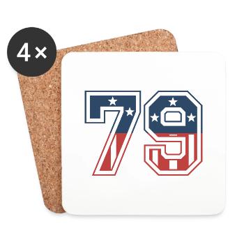 Number 79 USA - Coasters (set of 4) - white - Front