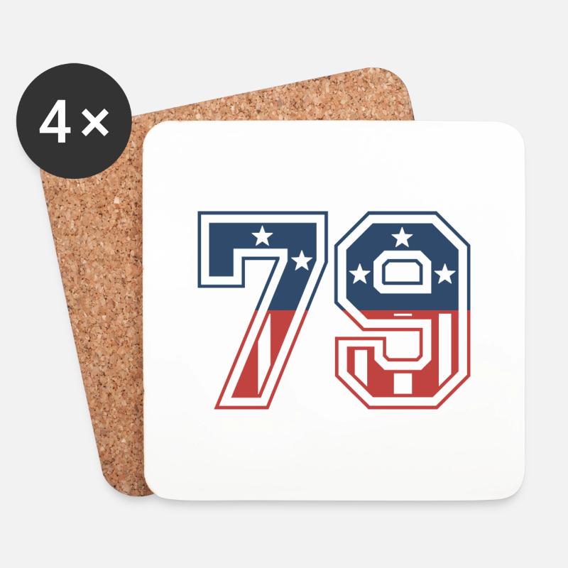 Nummer 79 USA - Untersetzer (4er-Set) - Weiß