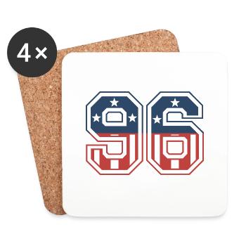Numéro 96 États-Unis - Dessous de verre (lot de 4) - blanc - Devant