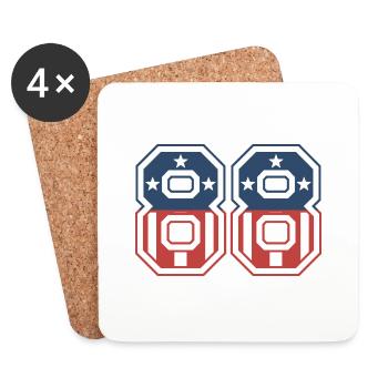 Numéro 88 États-Unis - Dessous de verre (lot de 4) - blanc - Devant