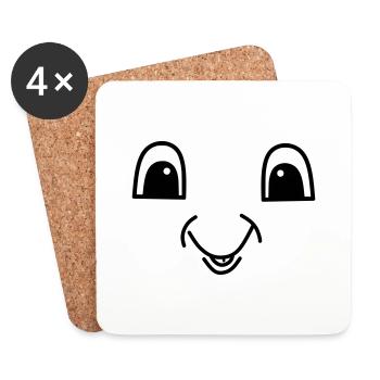 Cute face - Untersetzer (4er-Set) - Weiß - Vorne
