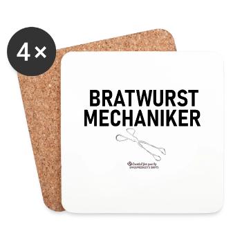 Grillspruch Bratwurstmechaniker - Untersetzer (4er-Set) - Weiß - Vorne