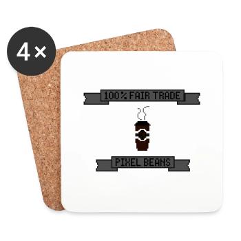 8-Bit Retro Coffee - Untersetzer (4er-Set) - Weiß - Vorne