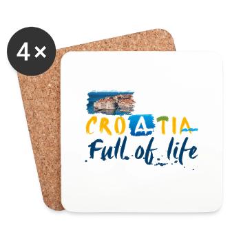 Croatie Croate Hrvatska Croatie Croates Croates Croates - Dessous de verre (lot de 4) - blanc - Devant