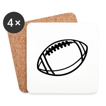 American Football Black Vector Gift Idea - Coasters (set of 4) - white - Front