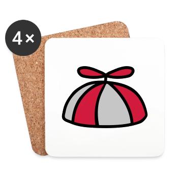 Colorful propeller cap wind turbine hat - Coasters (set of 4) - white - Front