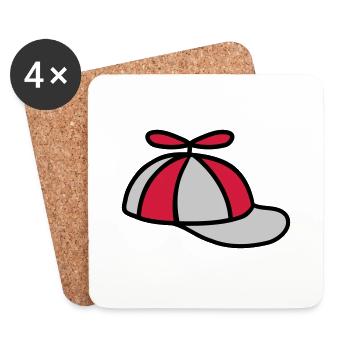 Propeller Cap Wind Turbine Hat Design - Coasters (set of 4) - white - Front