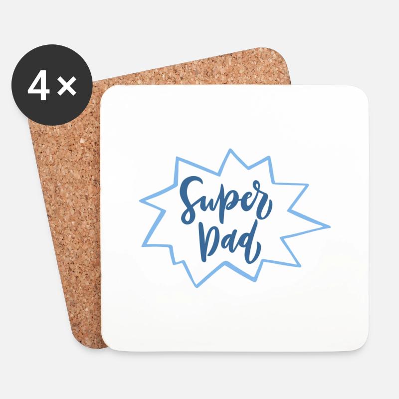 Super-Papa - Untersetzer (4er-Set) - Weiß