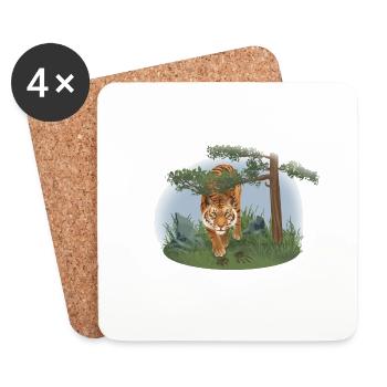 Tigers - Wildlife - Nature - Forest - Forest - Coasters (set of 4) - white - Front