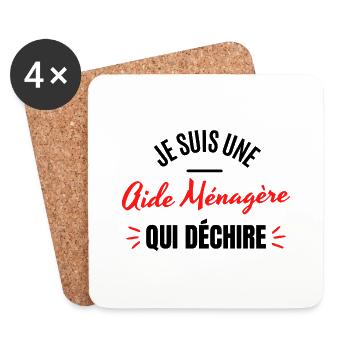I AM A MALE HELPER WHO TEARS - Coasters (set of 4) - white - Front