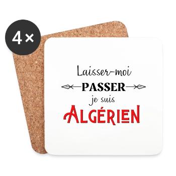 laisser moi passer je suis algérien humour - Dessous de verre (lot de 4) - blanc - Devant