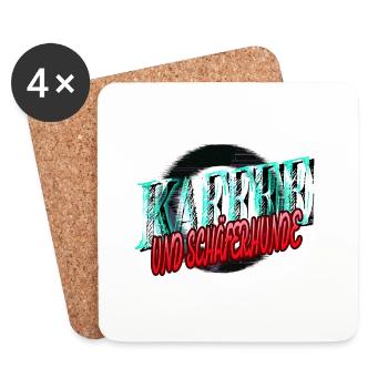 hundefreund kaffeeliebhaber kaffeebohne humor - Untersetzer (4er-Set) - Weiß - Vorne