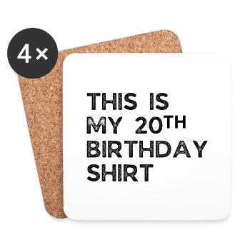 20th birthday - Coasters (set of 4) - white - Front