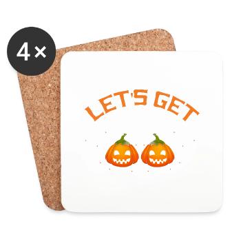 Let's Get Smashed Funny Halloween Pumpkin - Untersetzer (4er-Set) - Weiß - Vorne