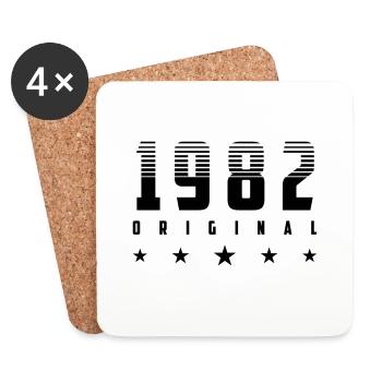 Original 1982 Année de naissance | | changeable de couleur - Dessous de verre (lot de 4) - blanc - Devant