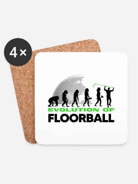 floorballspieler floorball-evolution unihockey - Untersetzer (4er-Set) - Weiß