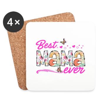 Proud Mom Mother MomMy Life's Work Kids Child - Coasters (set of 4) - white - Front