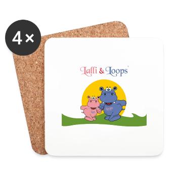 Cute Hippos Hippos Gift for Kids Babies - Coasters (set of 4) - white - Front