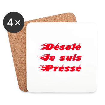 je suis préssé - Dessous de verre (lot de 4) - blanc - Devant