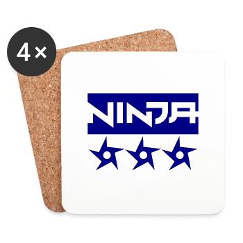 Ninja Shuriken - Coasters (set of 4) - white - Front