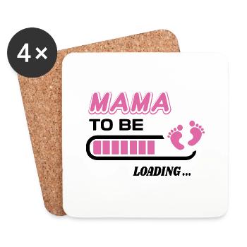 future maman. Patienter cadeau naissance - Dessous de verre (lot de 4) - blanc - Devant