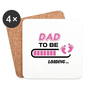zukünftiger Vater. Warten Sie auf Geburtsgeschenk - Untersetzer (4er-Set) - Weiß - Vorne