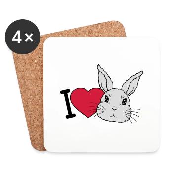 I love bunnys Logo - Untersetzer (4er-Set) - Weiß - Vorne