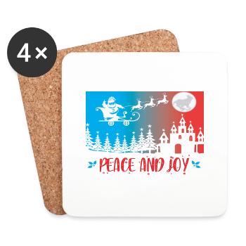 Peace and Joy - Coasters (set of 4) - white - Front