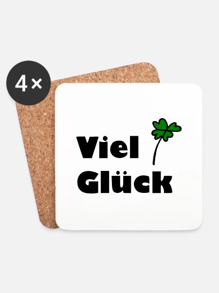 Viel Glück - Untersetzer (4er-Set) - Weiß