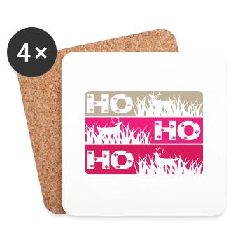Ho Ho Ho - Untersetzer (4er-Set) - Weiß - Vorne