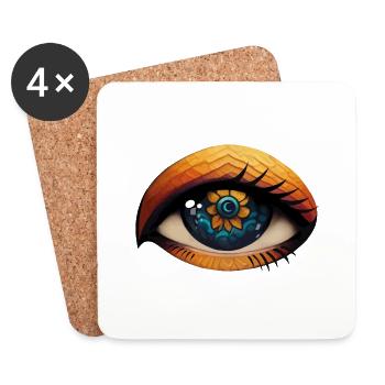 Flower Eye - Untersetzer (4er-Set) - Weiß - Vorne