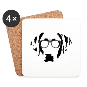 Labrador retriever mit Sonnenbrille - Untersetzer (4er-Set) - Weiß - Vorne