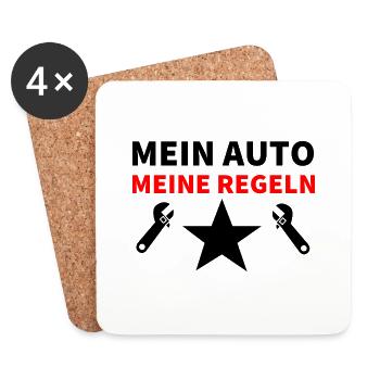 Auto - Untersetzer (4er-Set) - Weiß - Vorne