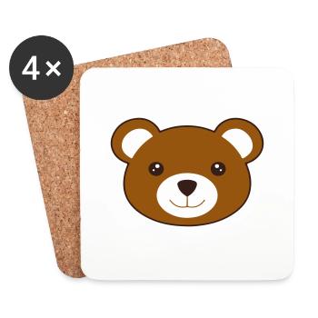 teddybear - Coasters (set of 4) - white - Front