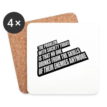 drinks from enemies skulls - Coasters (set of 4) - white - Front