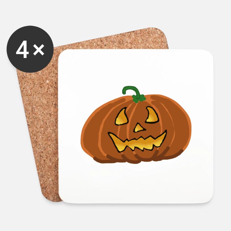 Happy Halloween - Untersetzer (4er-Set) - Weiß