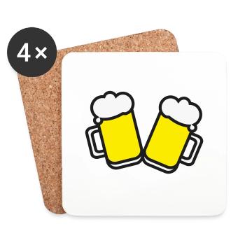 Biergläser - Untersetzer (4er-Set) - Weiß - Vorne
