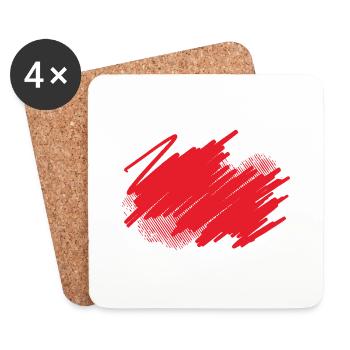 Farbe Klecks Spritzer Maler Geschenk bunt paint - Untersetzer (4er-Set) - Weiß - Vorne