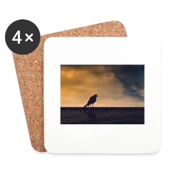 Singing Crow - Coasters (set of 4) - white - Front