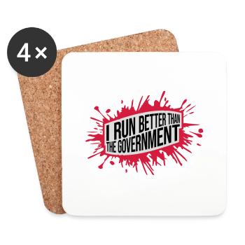 run better than government - Coasters (set of 4) - white - Front