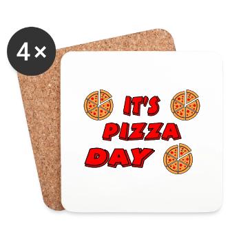 Pizza - Coasters (set of 4) - white - Front