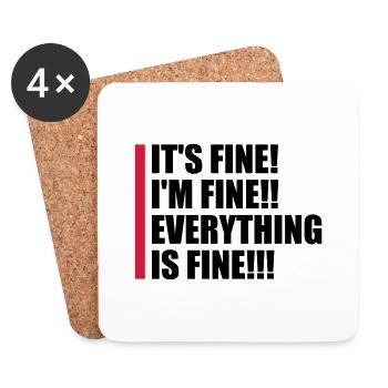 everything is fine Zitat - Untersetzer (4er-Set) - Weiß - Vorne