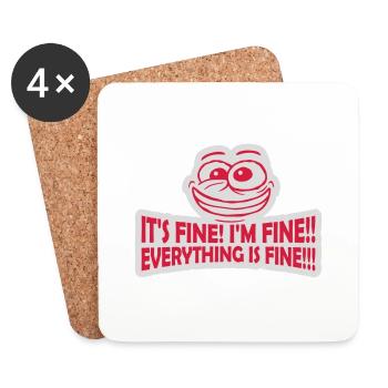 everything is fine Zitat - Untersetzer (4er-Set) - Weiß - Vorne