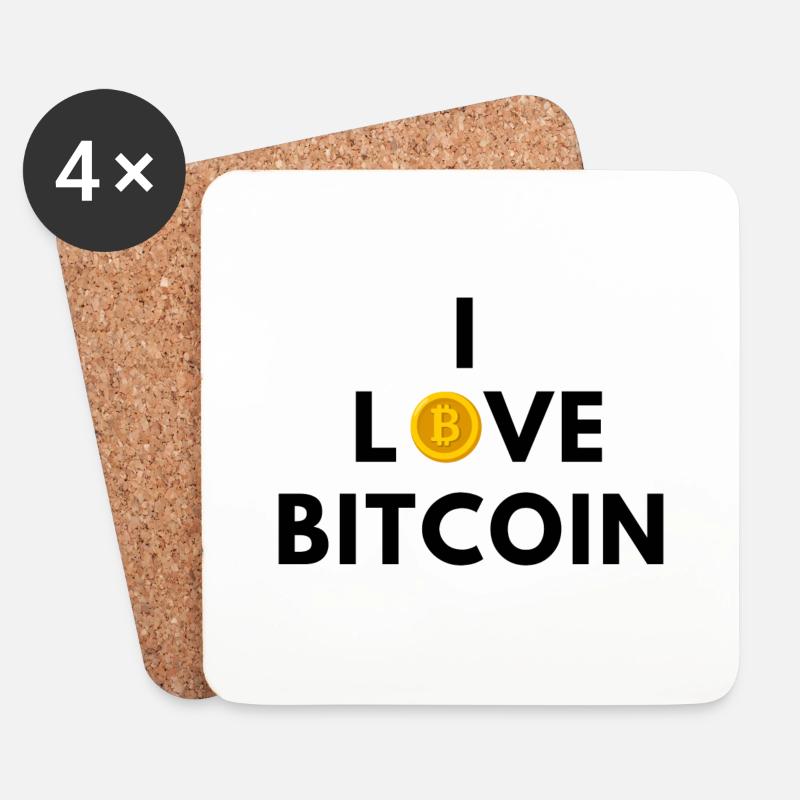 Bitcoin-Blockchain - Untersetzer (4er-Set) - Weiß