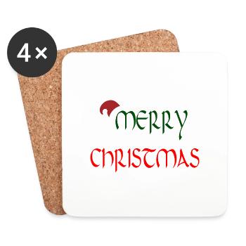 Frohe Weihnachten. Frohe Weihnachten - Untersetzer (4er-Set) - Weiß - Vorne