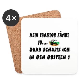 Traktor - Untersetzer (4er-Set) - Weiß - Vorne